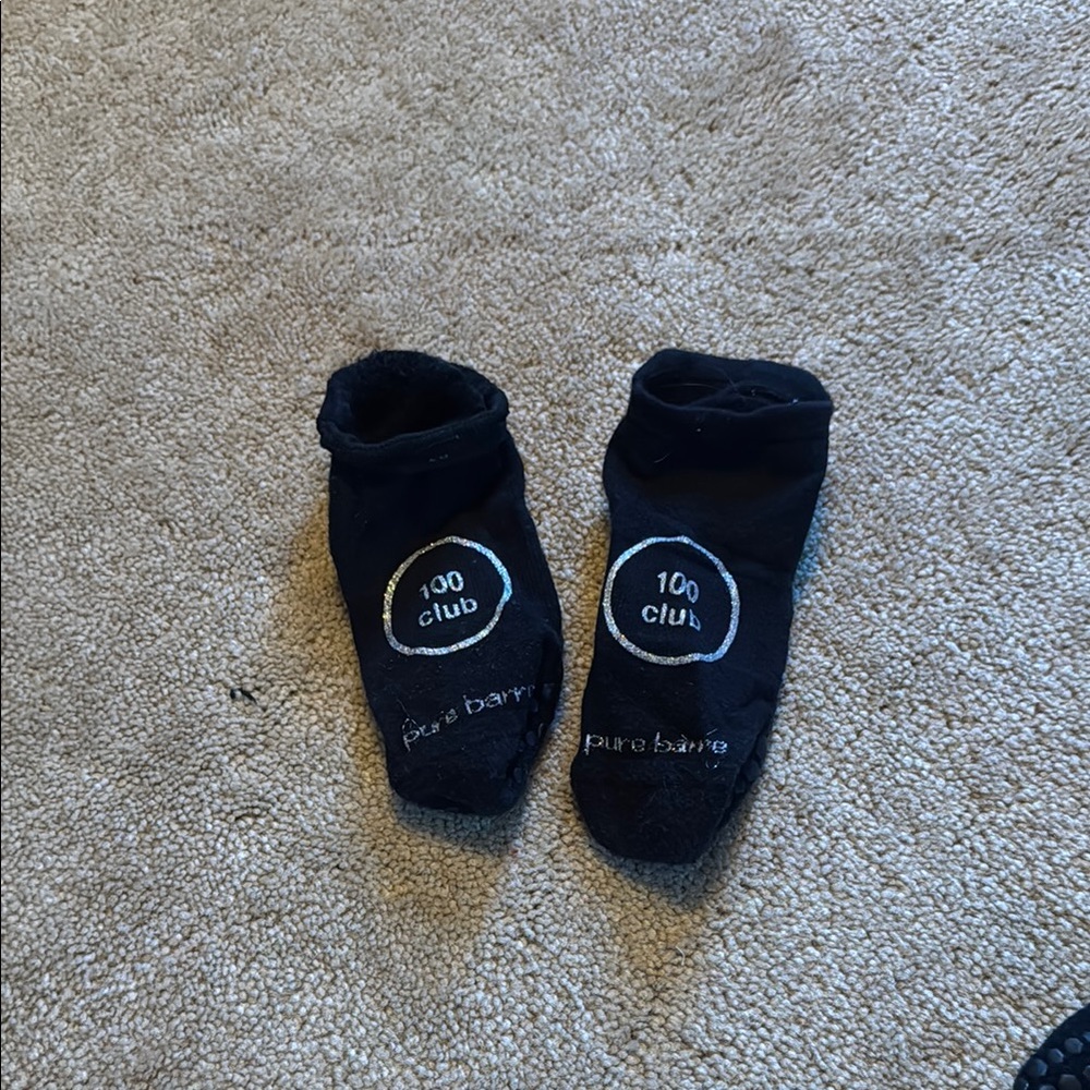 Pure Barre Black Grip Socks